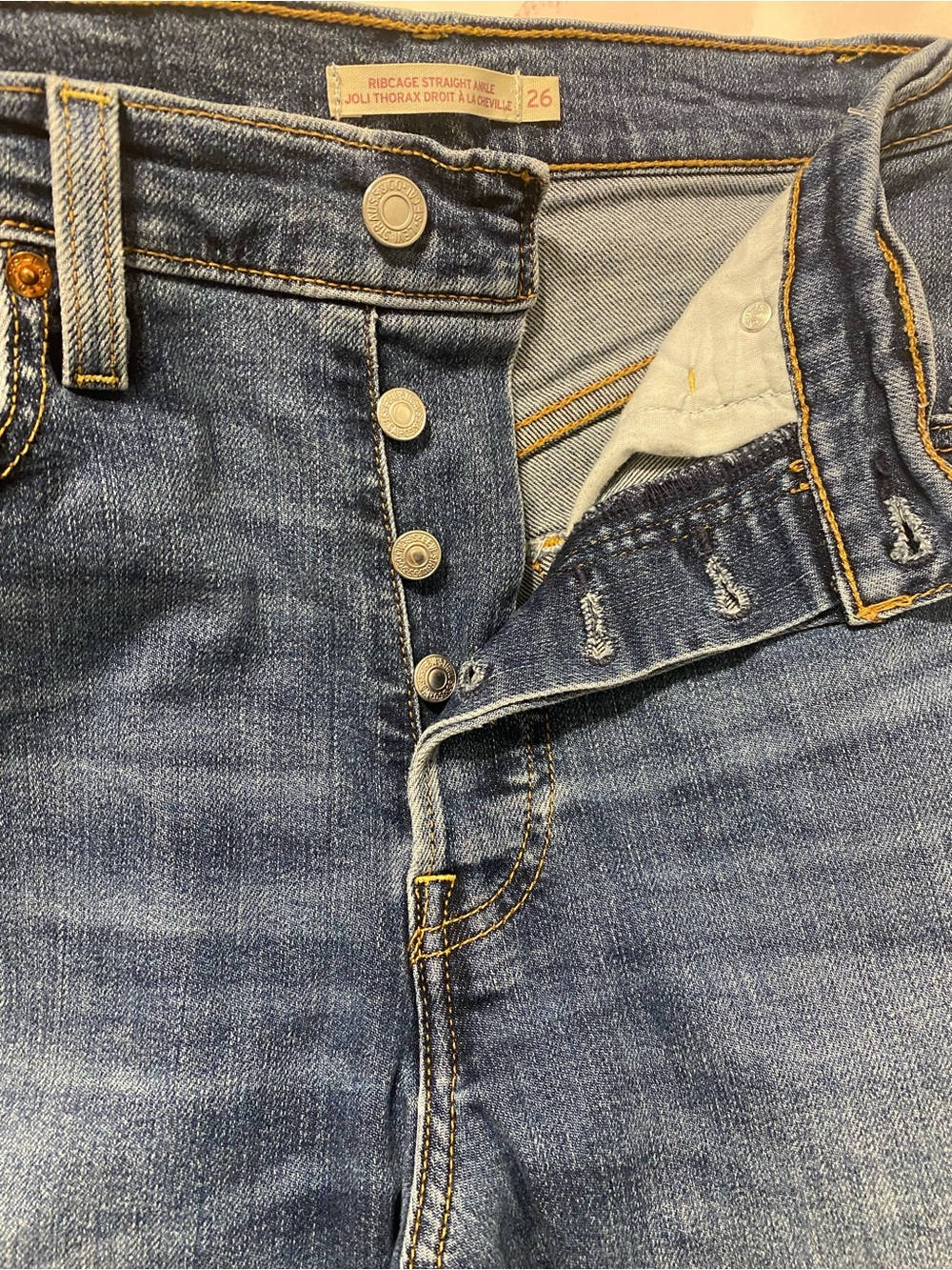 Levi’s Ribcage Straight Ankle High Rise Jeans Size 26 - Picture 7 of 12